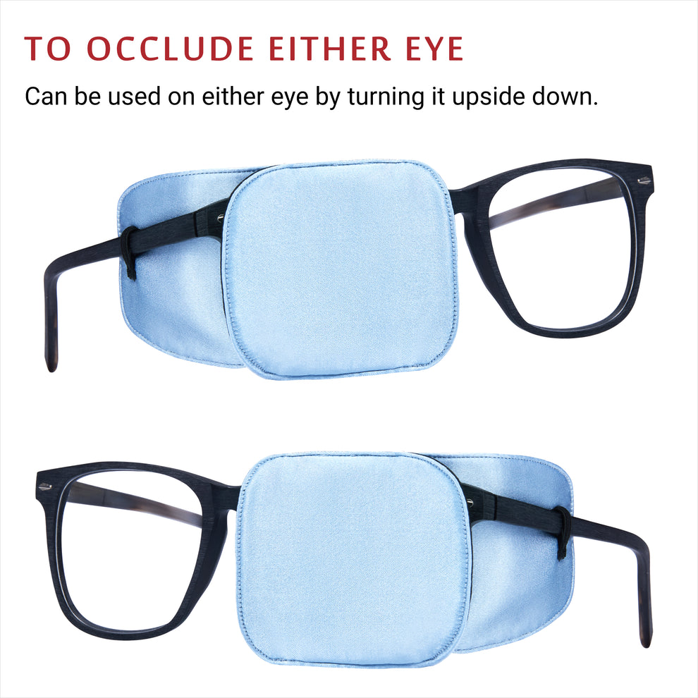 Silk Eye Patch for Glasses (Large, Sky Blue) 
