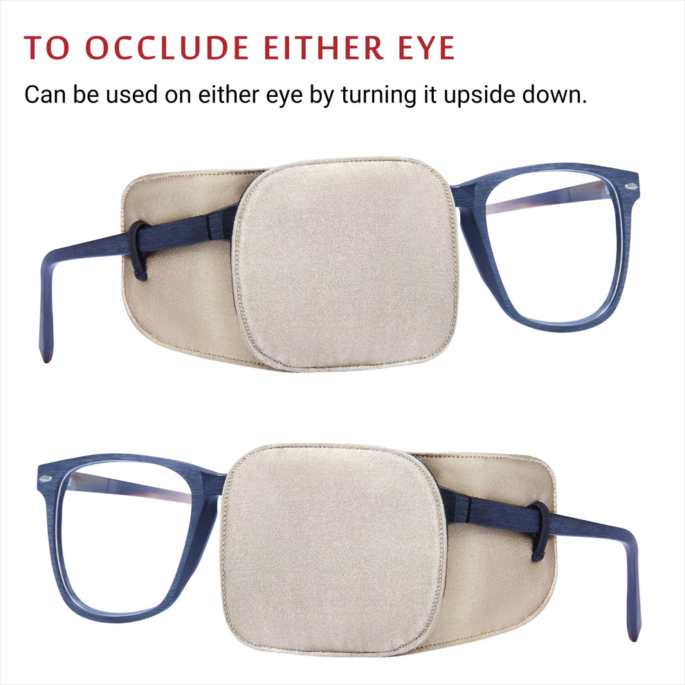 Silk Eye Patch for Glasses (Large, Vintage Khaki) 