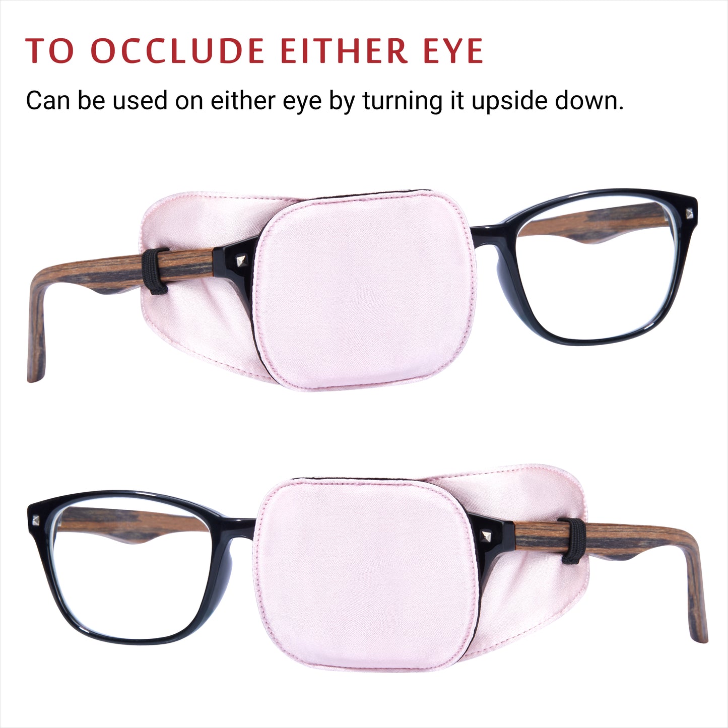 Silk Eye Patch for Glasses (Medium, English Rose Pink)