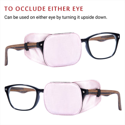 Silk Eye Patch for Glasses (Medium, English Rose Pink)