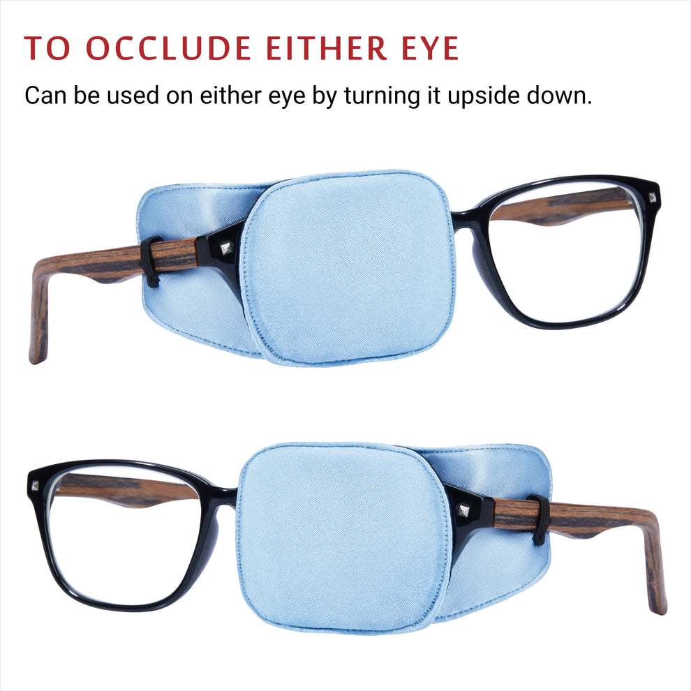 Silk Eye Patch for Glasses (Medium, Sky Blue) 